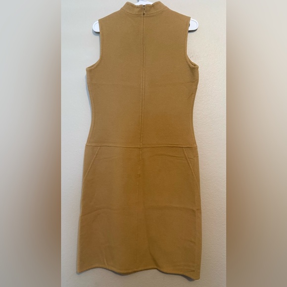 Kenar Sleeveless Mock Neck Midi Dress in Camel Brown - Picture 3 of 6